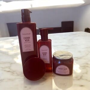 NatureWell Cherry Noir Body Wash + Body Oil + Body Cream Trio • New Sealed